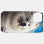 Amerikaanse eskimo-hond met ballonnen verjaardag Case-Mate iPhone case (Achterkant (horizontaal))