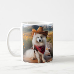 Amerikaanse Eskimo-hond met een cowboy-Pet Koffiemok