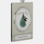 Amerikaanse Eskimo Hond Moeder 2 Verzilverd Banner Ornament (Rechts)