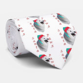Amerikaanse Eskimo Hond Santa Paws Stropdas (Opgerold)
