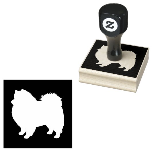 Amerikaanse Eskimo hond Silhouette Eskie Rubberstempel (Gestempeld)