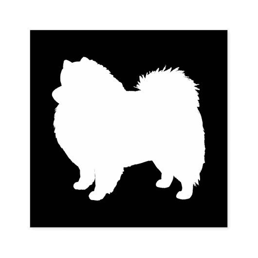 Amerikaanse Eskimo hond Silhouette Eskie Rubberstempel (Afrduk)