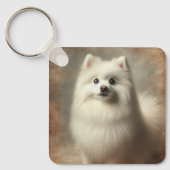 Amerikaanse Eskimo-hond Sleutelhanger (Voorkant)