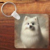 Amerikaanse Eskimo-hond Sleutelhanger (Voorkant)