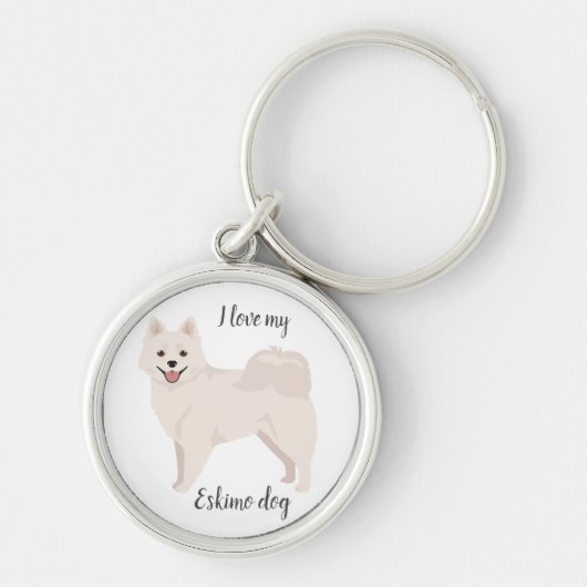Amerikaanse Eskimo hond Sleutelhanger (Voorkant)