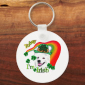 Amerikaanse Eskimo-hond St. Patricks Sleutelhanger (Voorkant)