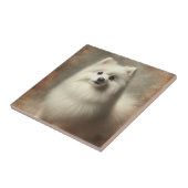 Amerikaanse Eskimo-hond Tegeltje (Zijkant)