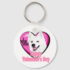 Amerikaanse Eskimo-hond Valentijnsdag Sleutelhanger
