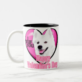 Amerikaanse Eskimo-hond Valentijnsdag Tweekleurige Koffiemok