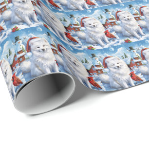 Amerikaanse Eskimo Hond Winter Wonderland Kerstmis Cadeaupapier