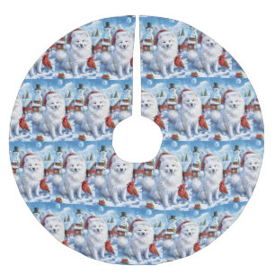 Amerikaanse Eskimo Hond Winter Wonderland Kerstmis Kerstboom Rok