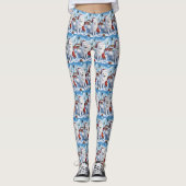 Amerikaanse Eskimo Hond Winter Wonderland Kerstmis Leggings (Voorkant)