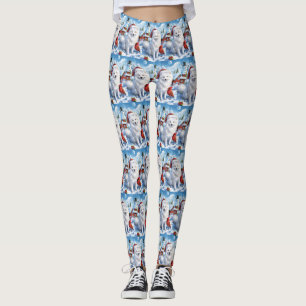 Amerikaanse Eskimo Hond Winter Wonderland Kerstmis Leggings