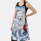 Amerikaanse Eskimo Hond Winter Wonderland Kerstmis Schort (Insitu)