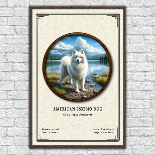 Amerikaanse Eskimo-hond Zoölogie Serie Poster