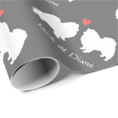 Amerikaanse Eskimo Honden Bruiloft met aangepaste  Cadeaupapier (Rol Hoek)