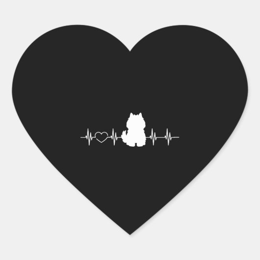 Amerikaanse Eskimo Honden Hartslag Hart Sticker (Voorkant)