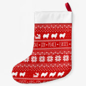 Amerikaanse Eskimo Honden Kerstmis Eskies Vakantie Kleine Kerstsok (Achterkant)