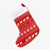 Amerikaanse Eskimo Honden Kerstmis Eskies Vakantie Kleine Kerstsok (Achterkant (Hangend))