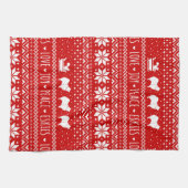 Amerikaanse Eskimo Honden Kerstmis Eskies Vakantie Theedoek (Horizontaal)