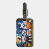 Amerikaanse Eskimo Honden Pompoen Halloween Grappi Bagagelabel (Voorkant verticaal)