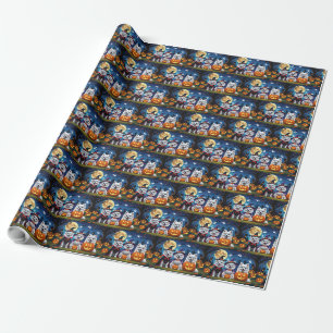 Amerikaanse Eskimo Honden Pompoen Halloween Grappi Cadeaupapier