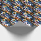 Amerikaanse Eskimo Honden Pompoen Halloween Grappi Cadeaupapier (Hoek)