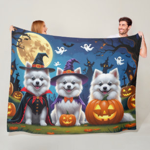 Amerikaanse Eskimo Honden Pompoen Halloween Grappi Fleece Deken