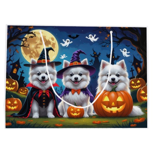 Amerikaanse Eskimo Honden Pompoen Halloween Grappi Groot Cadeauzakje (Achterkant)