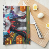 Amerikaanse Eskimo Honden Pompoen Halloween Grappi Theedoek (Quarter Fold)