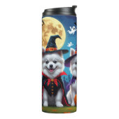 Amerikaanse Eskimo Honden Pompoen Halloween Grappi Thermosbeker (Gedraaid links)