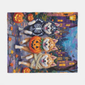 Amerikaanse Eskimo Honden Trick-or-Treating Hallow Fleece Deken (Voorkant (Horizontaal))