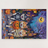 Amerikaanse Eskimo Honden Trick-or-Treating Hallow Legpuzzel (Horizontaal)