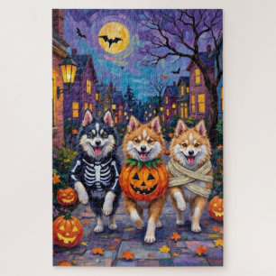 Amerikaanse Eskimo-honden Trick-or-Treating Hallow Legpuzzel