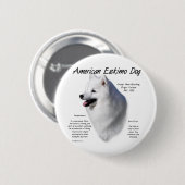Amerikaanse Eskimo hondengeschiedenis; Alles over  Ronde Button 5,7 Cm (Voorkant /achterkant)