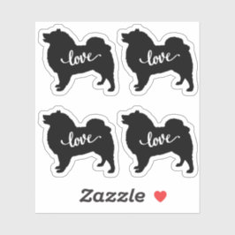 Amerikaanse Eskimo Hondenras Love x4 Vinyl Sticker