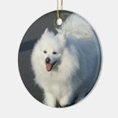 Amerikaanse Eskimo-hondensieraad Keramisch Ornament (Links)