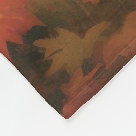 Amerikaanse Eskimo in herfstbladeren Herfst geïnsp Fleece Deken (Hoek)