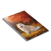 Amerikaanse Eskimo in herfstbladeren Herfst geïnsp Notitieboek (Rechterzijde)