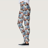 Amerikaanse Eskimo in Sledge Laat het Sneeuw Kerst Leggings (Links)