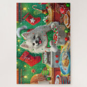 Amerikaanse Eskimo Kerstbakken: Feestelijke Kerstm Legpuzzel (Verticaal)