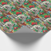 Amerikaanse Eskimo Kerstbakken: Festive Kerstmis Cadeaupapier (Hoek)