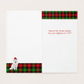 Amerikaanse Eskimo Kersthond met Holiday Plaid Kaart (Binnenkant ongevouwen)