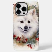 Amerikaanse Eskimo Kerstkrans Feestelijke Pup Case-Mate iPhone Case (Achterkant)