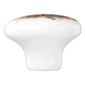 Amerikaanse Eskimo Kerstkrans Feestelijke Pup Keramische Knop (Zijkant)