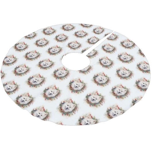 Amerikaanse Eskimo Kerstkrans Feestelijke Pup Kerstboom Rok (Gekanteld)