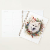 Amerikaanse Eskimo Kerstkrans Feestelijke Pup Planner (Display)
