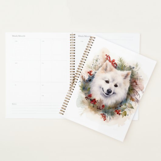 Amerikaanse Eskimo Kerstkrans Feestelijke Pup Planner (Display)