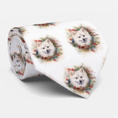 Amerikaanse Eskimo Kerstkrans Feestelijke Pup Stropdas (Opgerold)