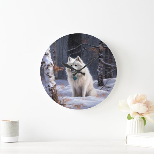 Amerikaanse Eskimo laat het sneeuwen Kerstmis Grote Klok (Huis)